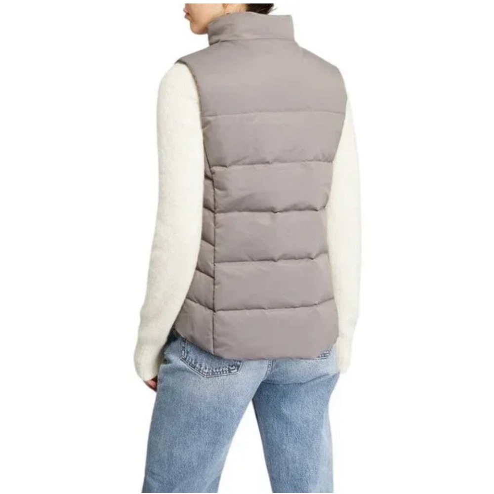 Canada Goose Light Grey canvas Puffer Vest with black Logo Patch - Picture 9 of 10
